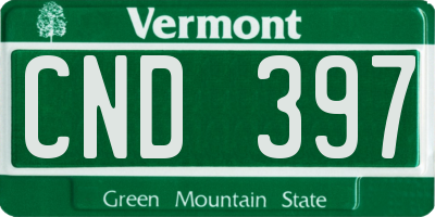 VT license plate CND397