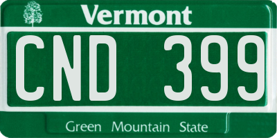 VT license plate CND399