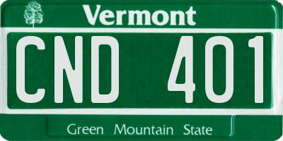 VT license plate CND401