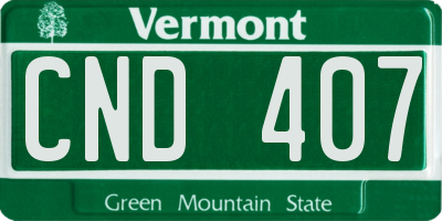 VT license plate CND407