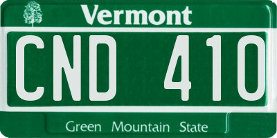 VT license plate CND410