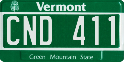 VT license plate CND411