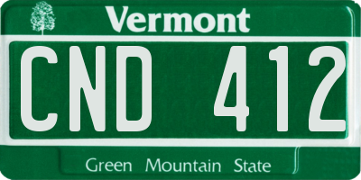 VT license plate CND412
