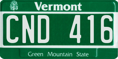 VT license plate CND416