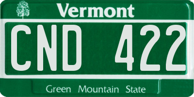 VT license plate CND422