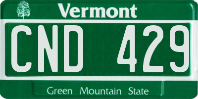 VT license plate CND429