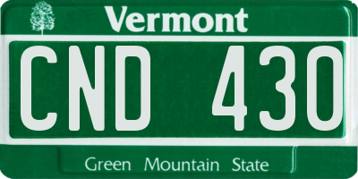 VT license plate CND430