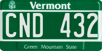 VT license plate CND432