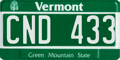 VT license plate CND433