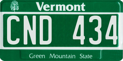 VT license plate CND434