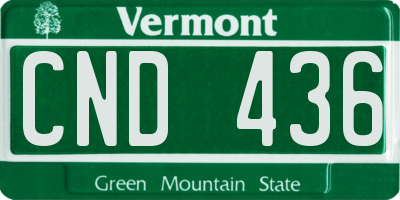 VT license plate CND436