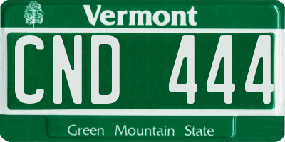VT license plate CND444
