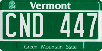 VT license plate CND447