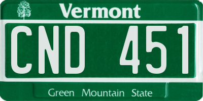 VT license plate CND451