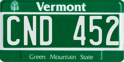 VT license plate CND452