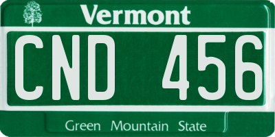 VT license plate CND456