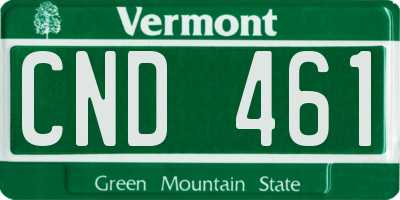 VT license plate CND461