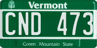 VT license plate CND473