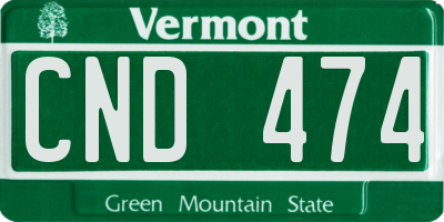 VT license plate CND474