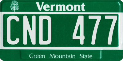 VT license plate CND477