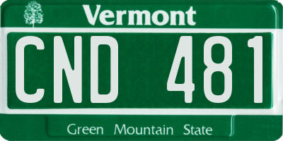 VT license plate CND481