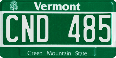 VT license plate CND485