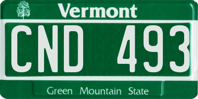 VT license plate CND493