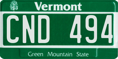 VT license plate CND494