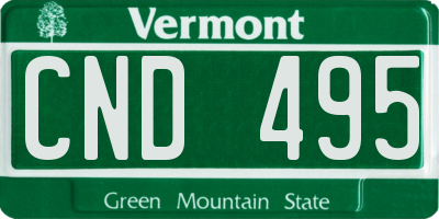 VT license plate CND495