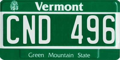 VT license plate CND496