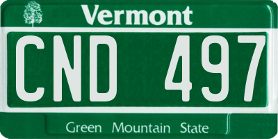 VT license plate CND497