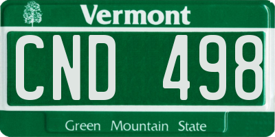 VT license plate CND498