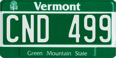VT license plate CND499