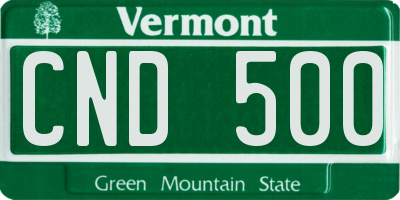 VT license plate CND500