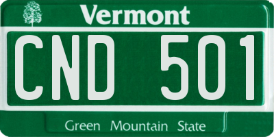 VT license plate CND501
