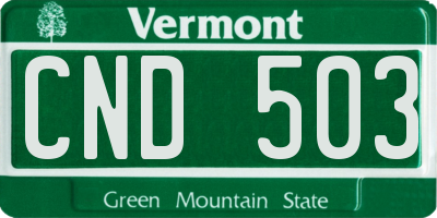 VT license plate CND503
