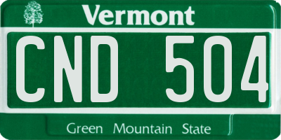 VT license plate CND504