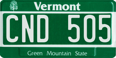 VT license plate CND505