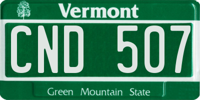 VT license plate CND507