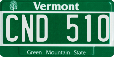 VT license plate CND510