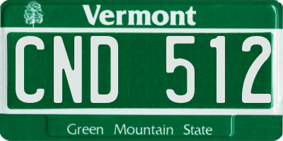 VT license plate CND512
