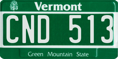 VT license plate CND513