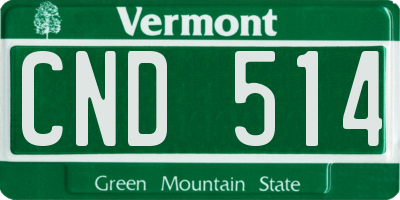 VT license plate CND514