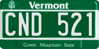 VT license plate CND521