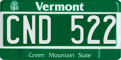 VT license plate CND522