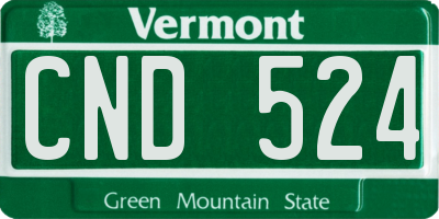 VT license plate CND524