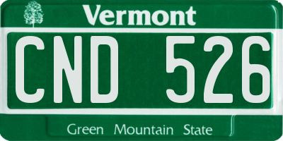 VT license plate CND526