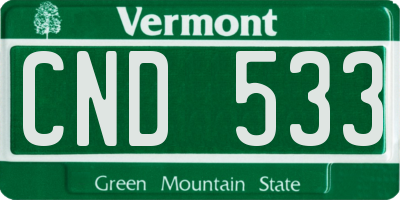 VT license plate CND533