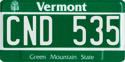 VT license plate CND535