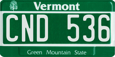 VT license plate CND536
